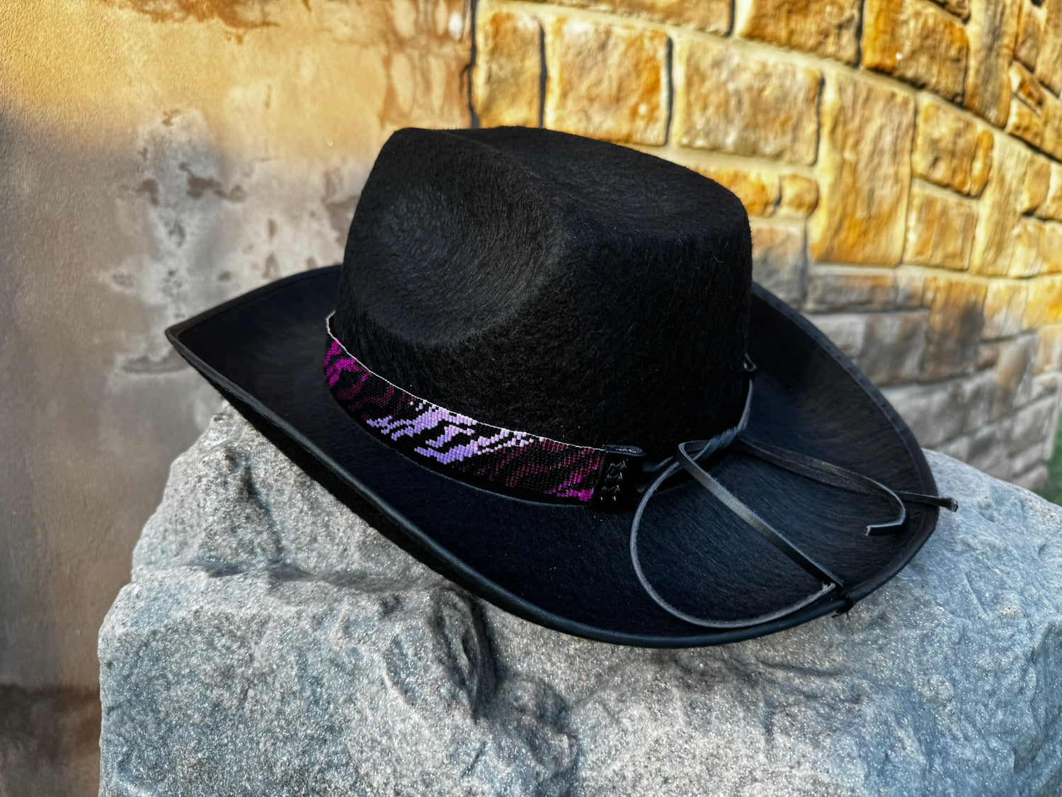Pink and Purple Zebra Beaded Hatband