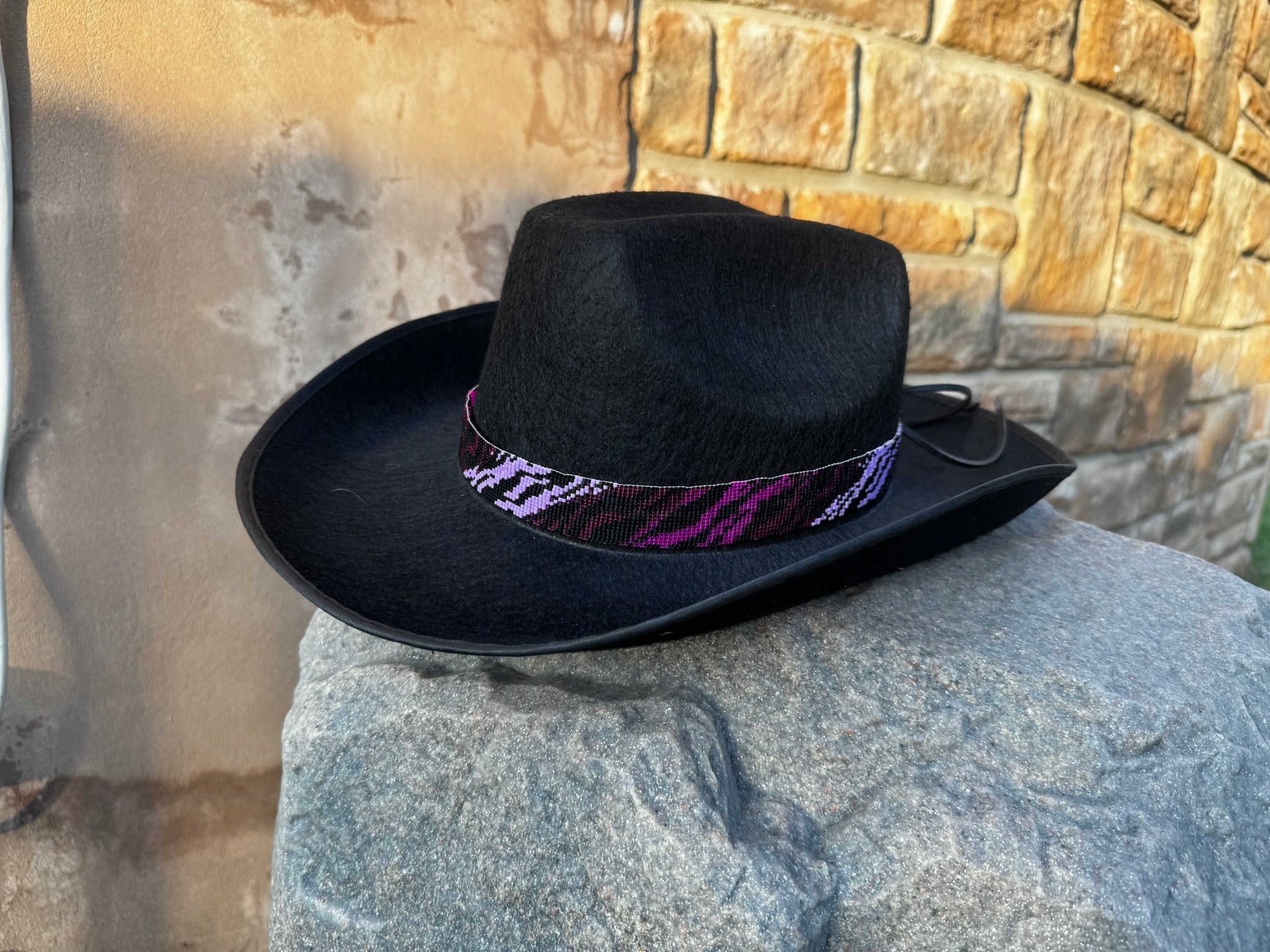 Pink and Purple Zebra Beaded Hatband