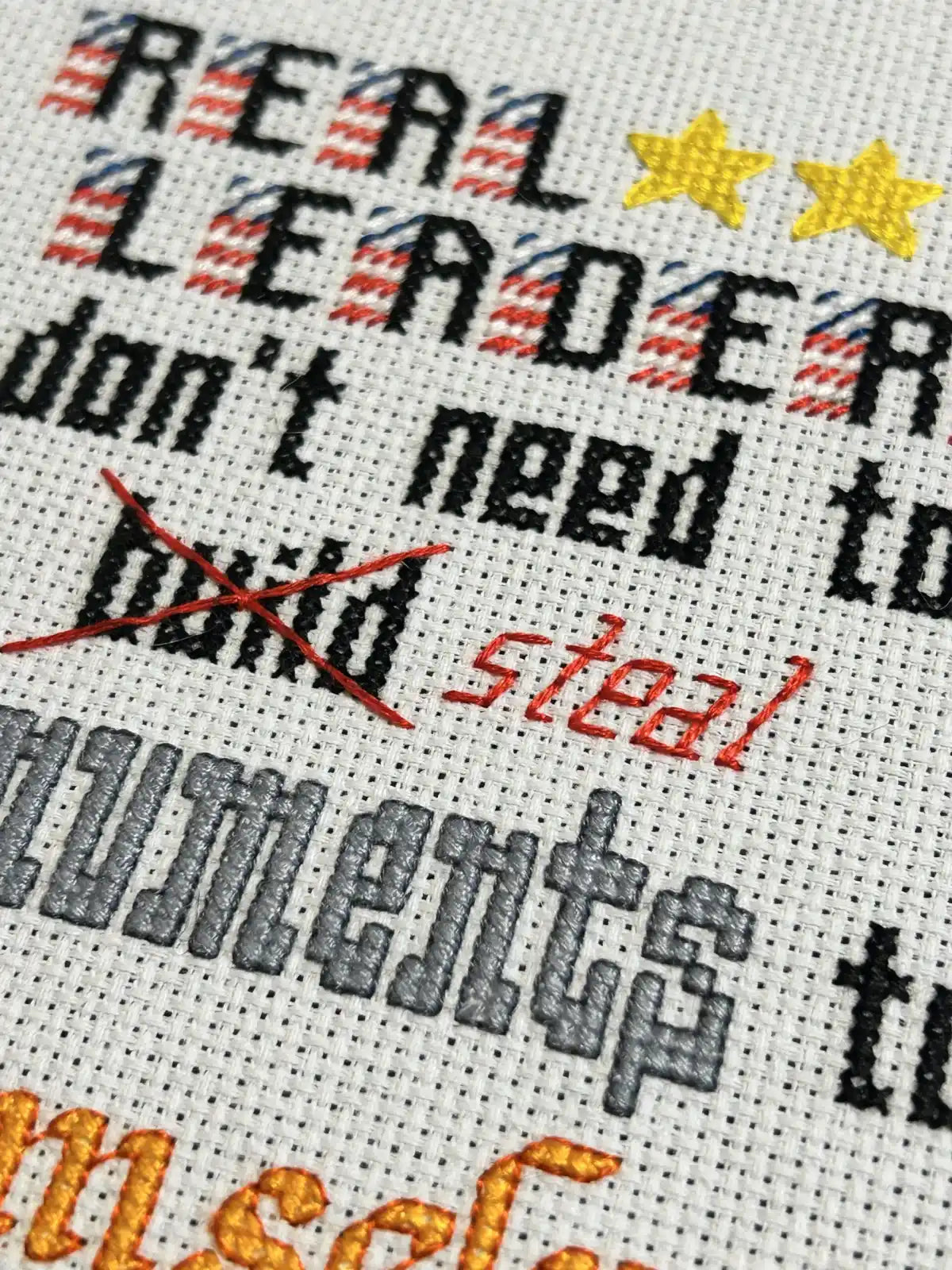 Real Leaders cross stitch pattern