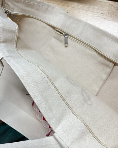 No Human Is Illegal Tote Bag (with Zipper Closure and Inside Pocket)