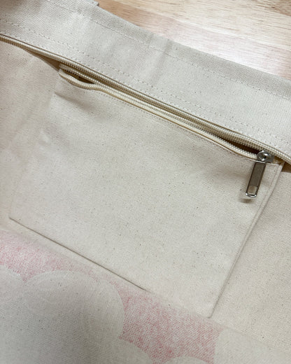 No Human Is Illegal Tote Bag (with Zipper Closure and Inside Pocket)