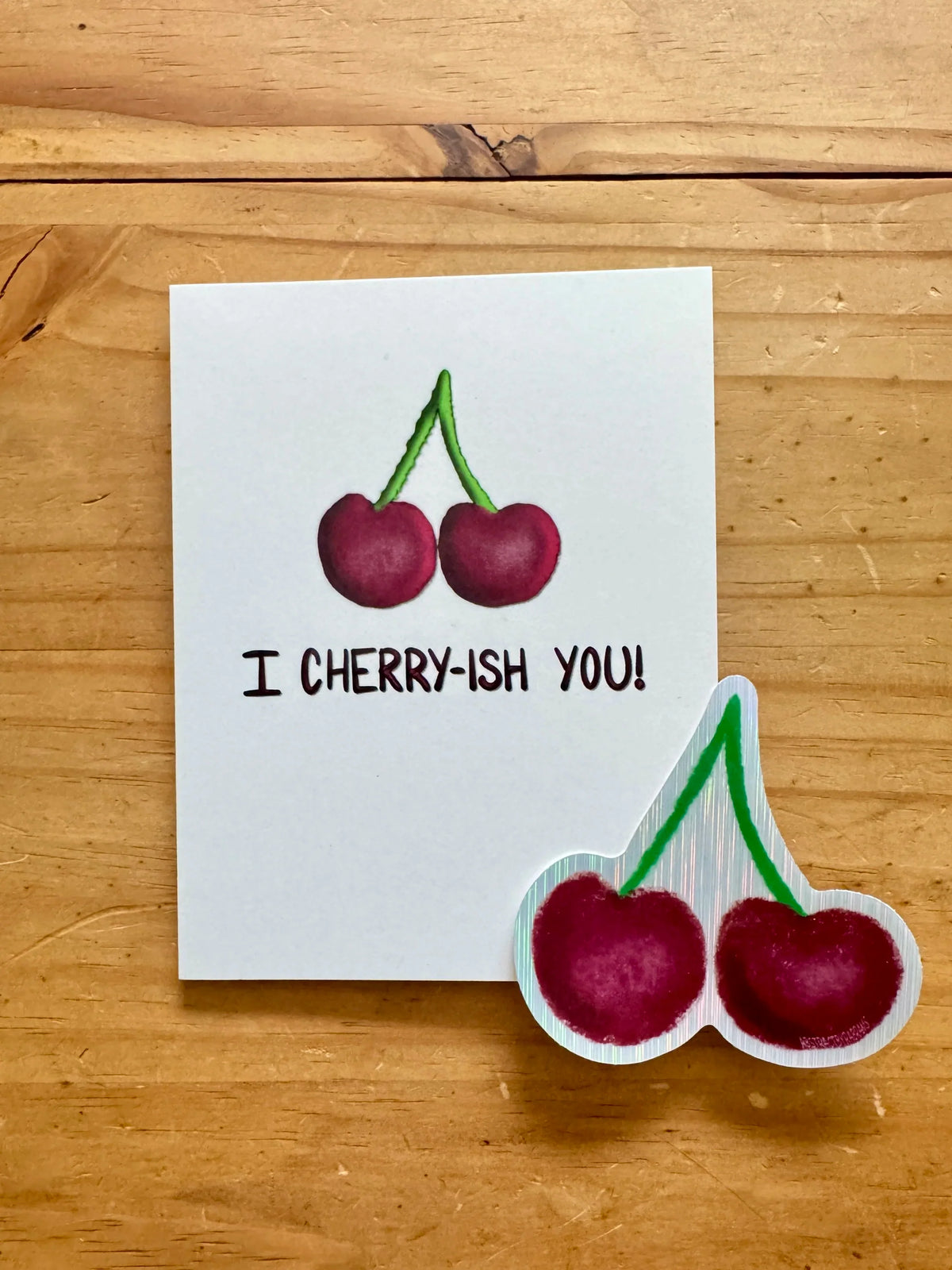 I Cherry-Ish You Greeting Card - Cherry Pun Card