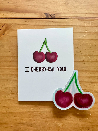 I Cherry-Ish You Greeting Card - Cherry Pun Card