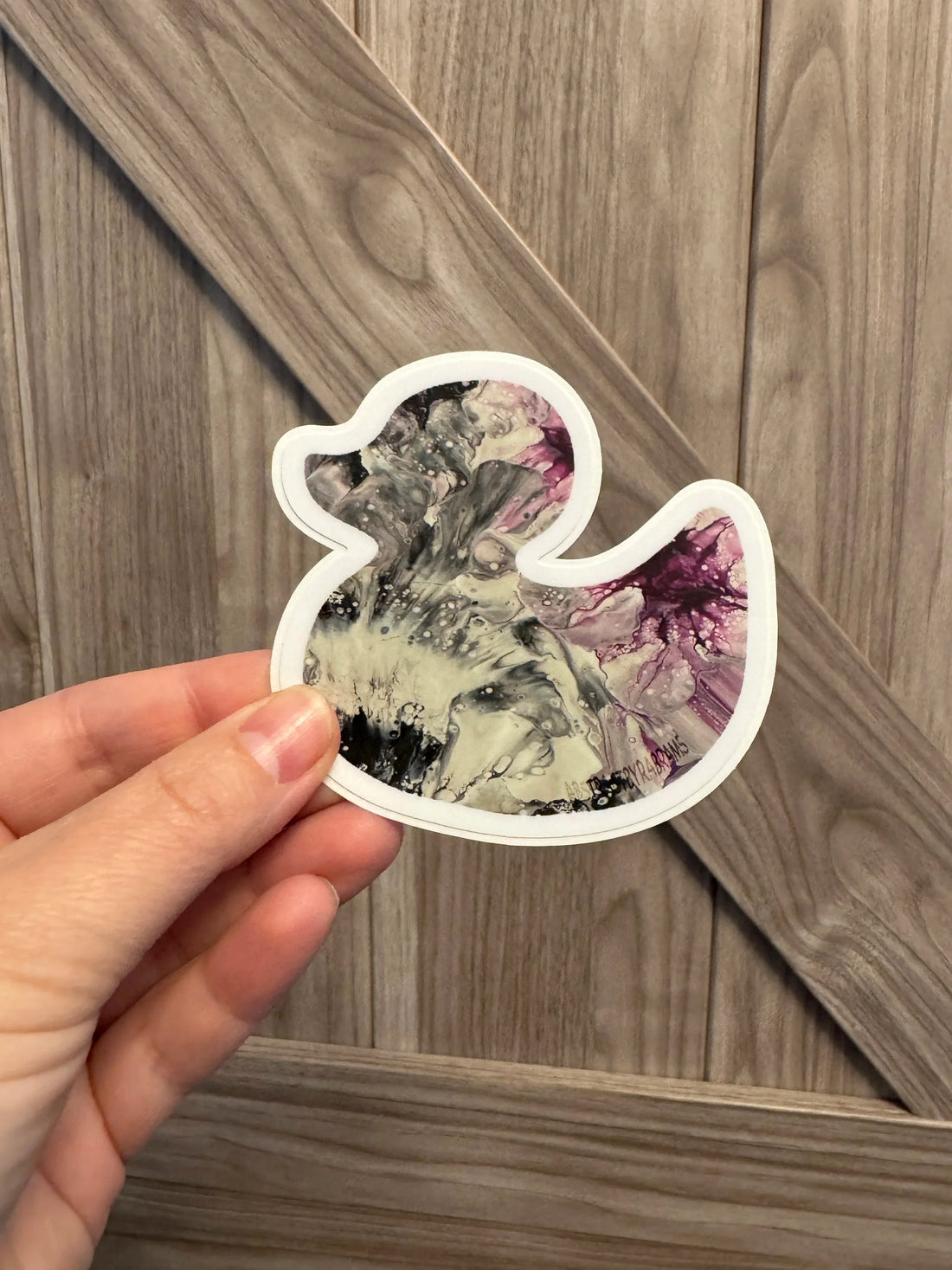 Purple, White, Gray, White Duck Sticker - Asexual Pride - Easy Peel - Vinyl - 3"