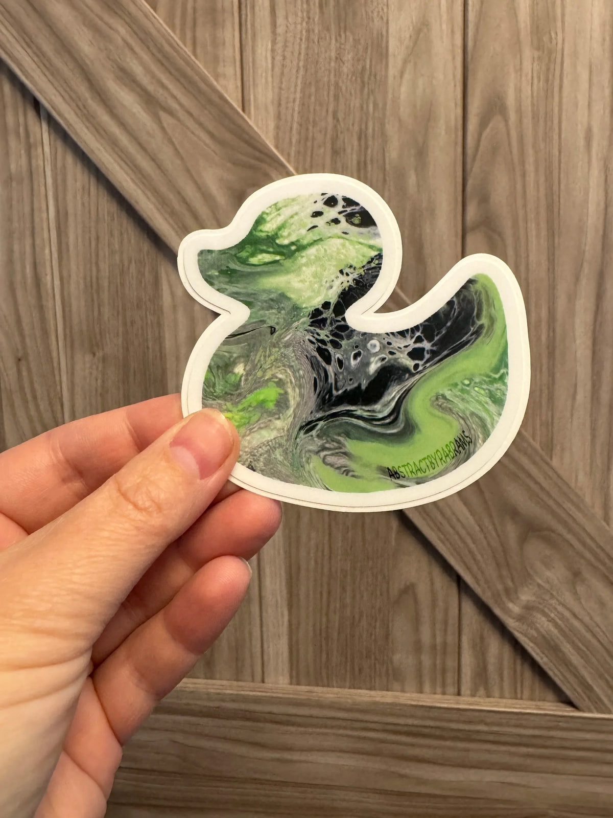 Green, Black, Gray, White Duck Sticker - Agender Pride - Easy Peel - Vinyl - 3"