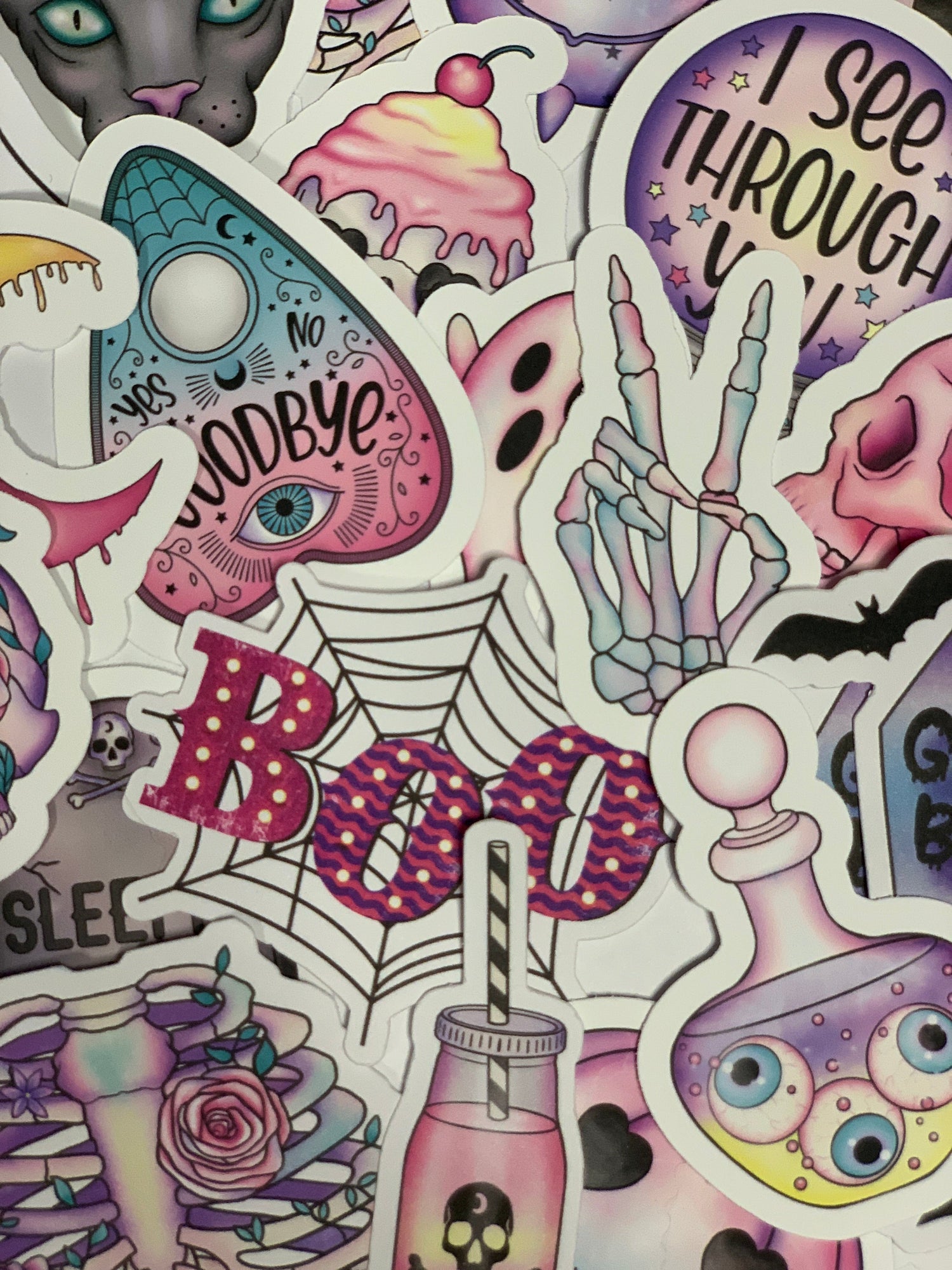 Creepy Floral Ribcage Sticker