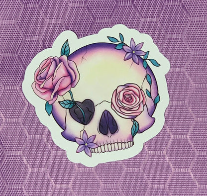 Floral Skull Sticker