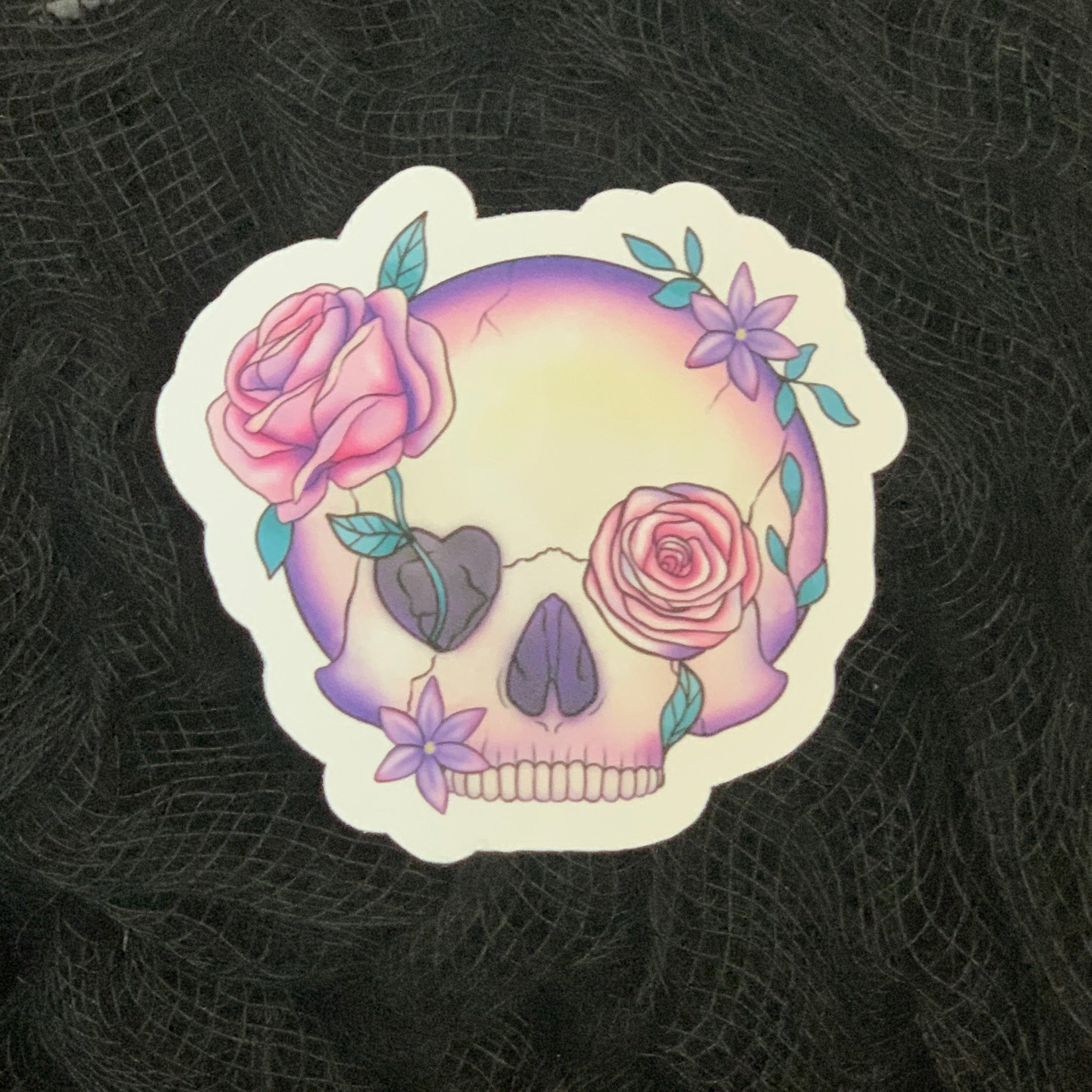 Floral Skull Sticker