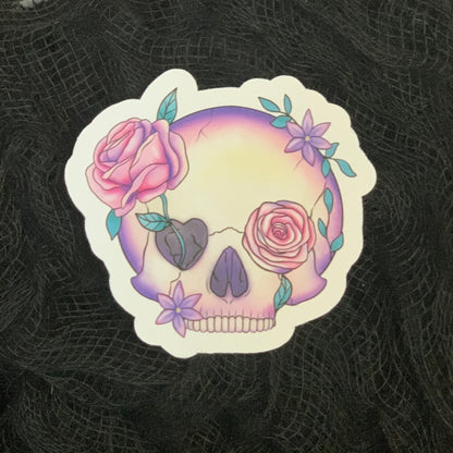 Floral Skull Sticker
