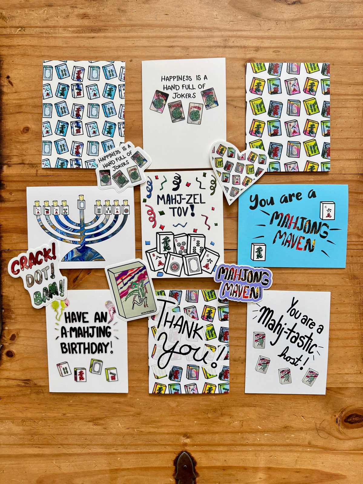 Mahj-zel Tov Greeting Card – Mahjong Congratulations Card, A2