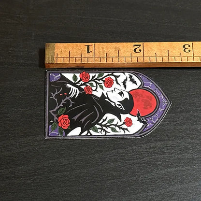Romantic Vampire Painting Sticker, Original Hand Painted Gothic Artwork, Dark Fantasy Vinyl Decal