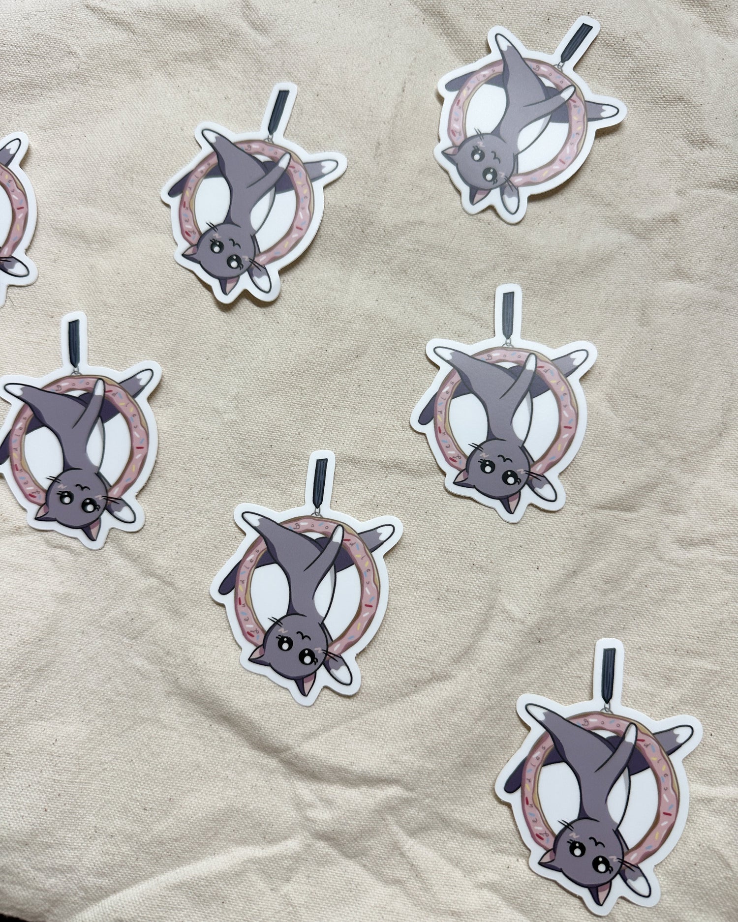 Cat on Donut Lyra Hoop Sticker (Matte)
