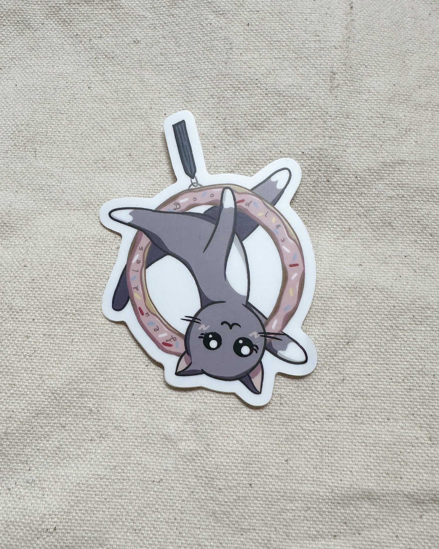 Cat on Donut Lyra Hoop Sticker (Matte)