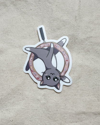 Cat on Donut Lyra Hoop Sticker (Matte)