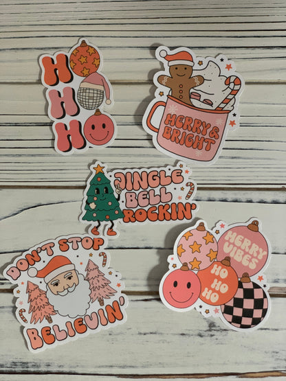 Retro Holiday Christmas Sticker Pack