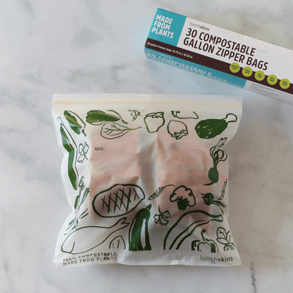 Zip-Top Compostable Freezer-Safe Gallon Storage Bags