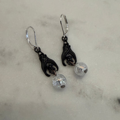 Limited Edition: Samhain Bat Cracked Angel Aura Bead Earrings