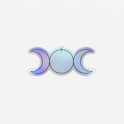 Holographic 3" Triple Moon Goddess Vinyl Sticker