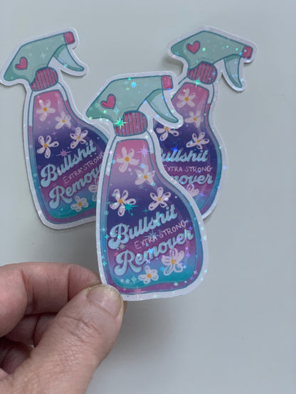 sparkly bullshit remover squirt bottle sticker