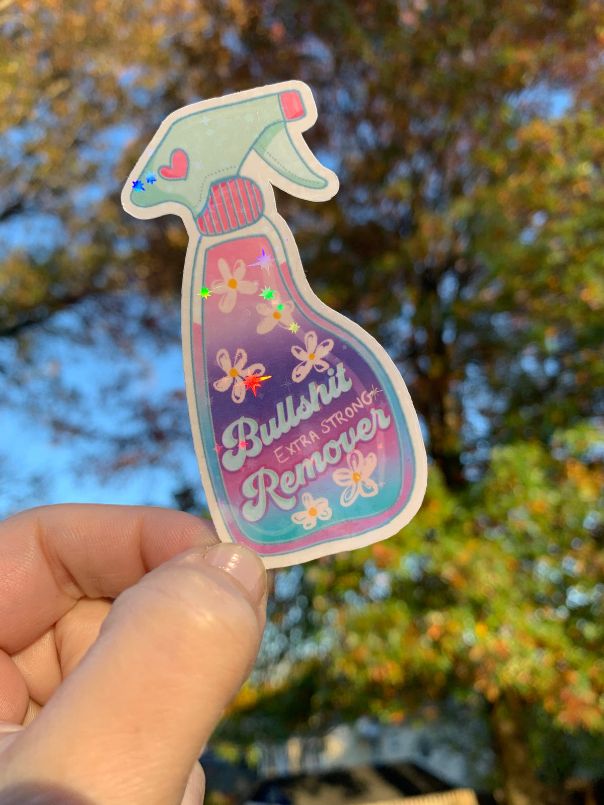 sparkly bullshit remover squirt bottle sticker