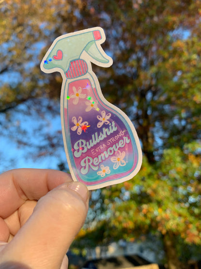 sparkly bullshit remover squirt bottle sticker
