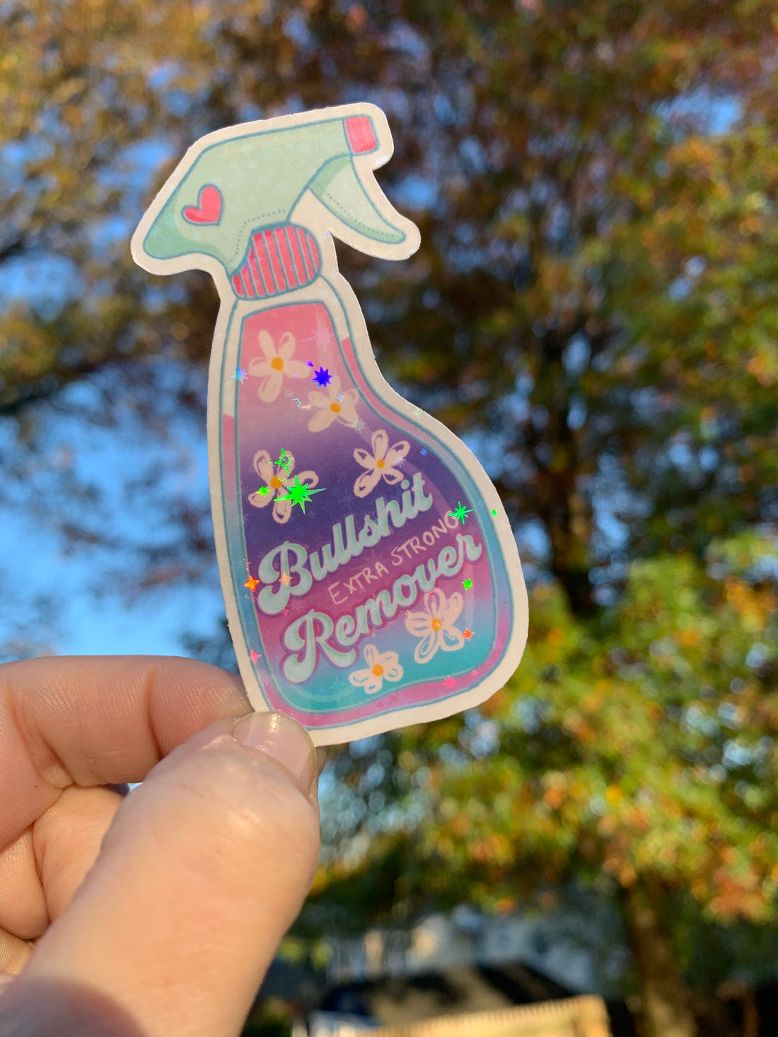 sparkly bullshit remover squirt bottle sticker