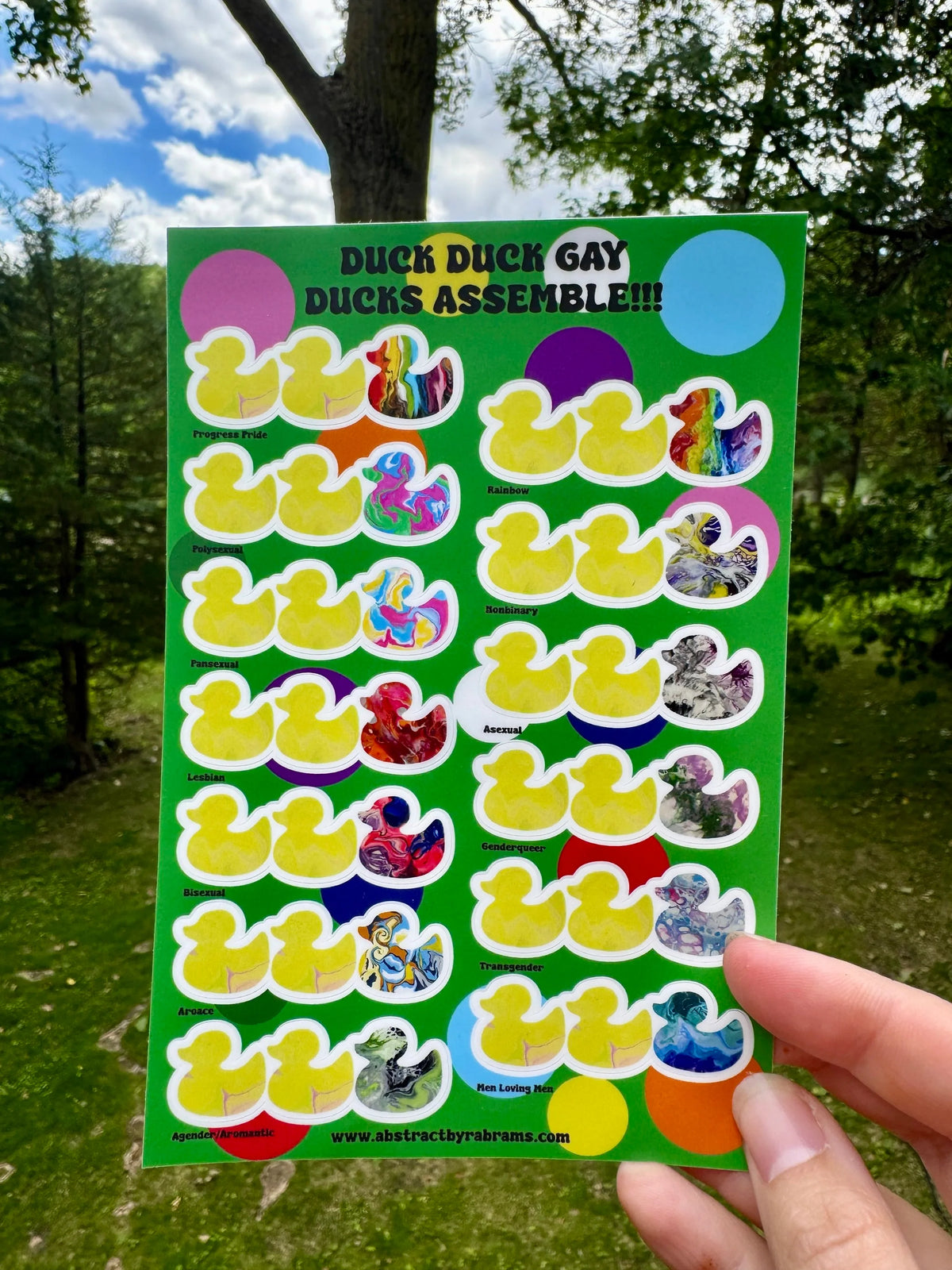 Duck Duck Gay Duck Sticker Sheet