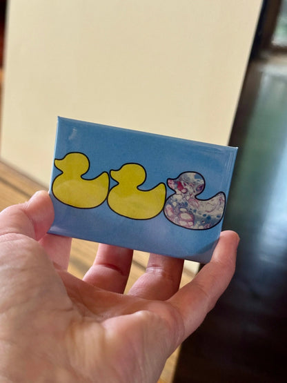 Duck Duck Gay Duck Fridge Magnets