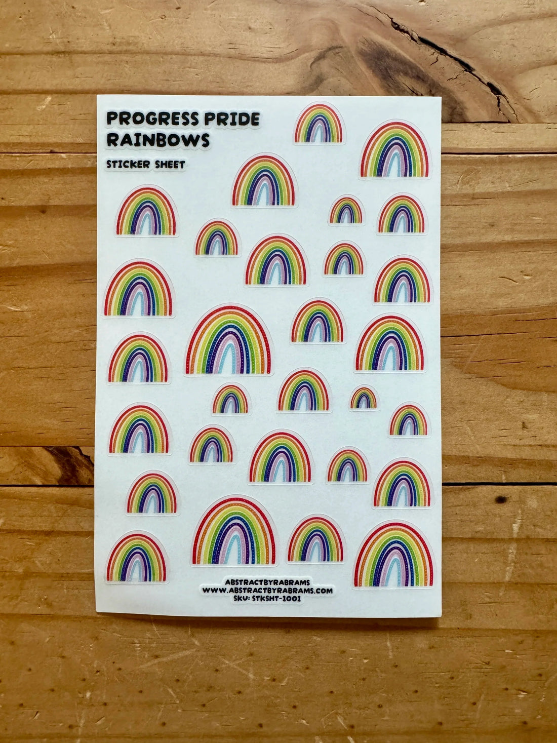 Repeating Progress Pride Rainbows Sticker Sheet