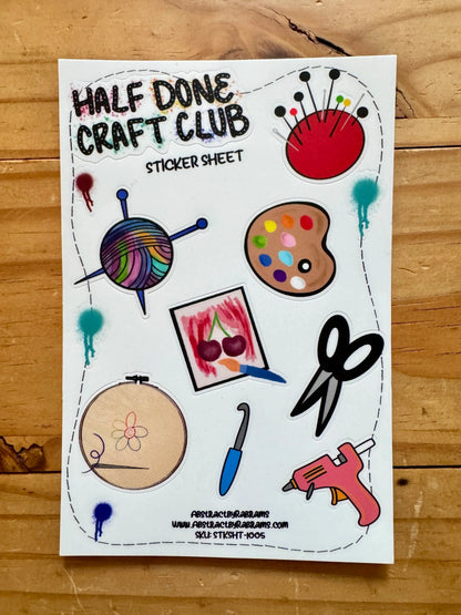 Half Done Crafts Sticker Sheet