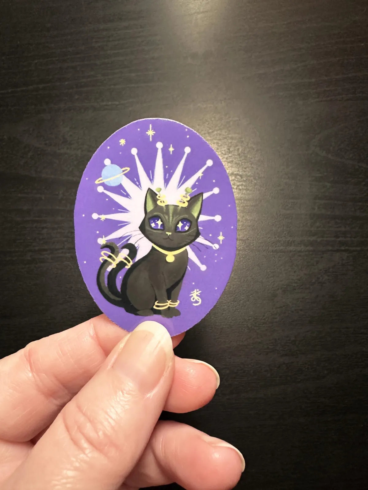 Alien Cat Atomic Age Sticker, Vintage Style, Original Art Decal