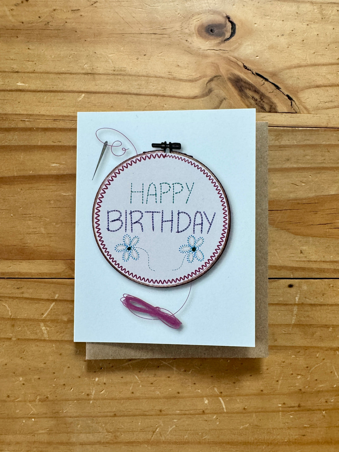 Embroidery Themed Birthday Card
