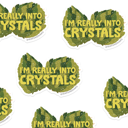 REALLY INTO CRYSTALS 3X3 ILLUSTRATED VINYL STICKER