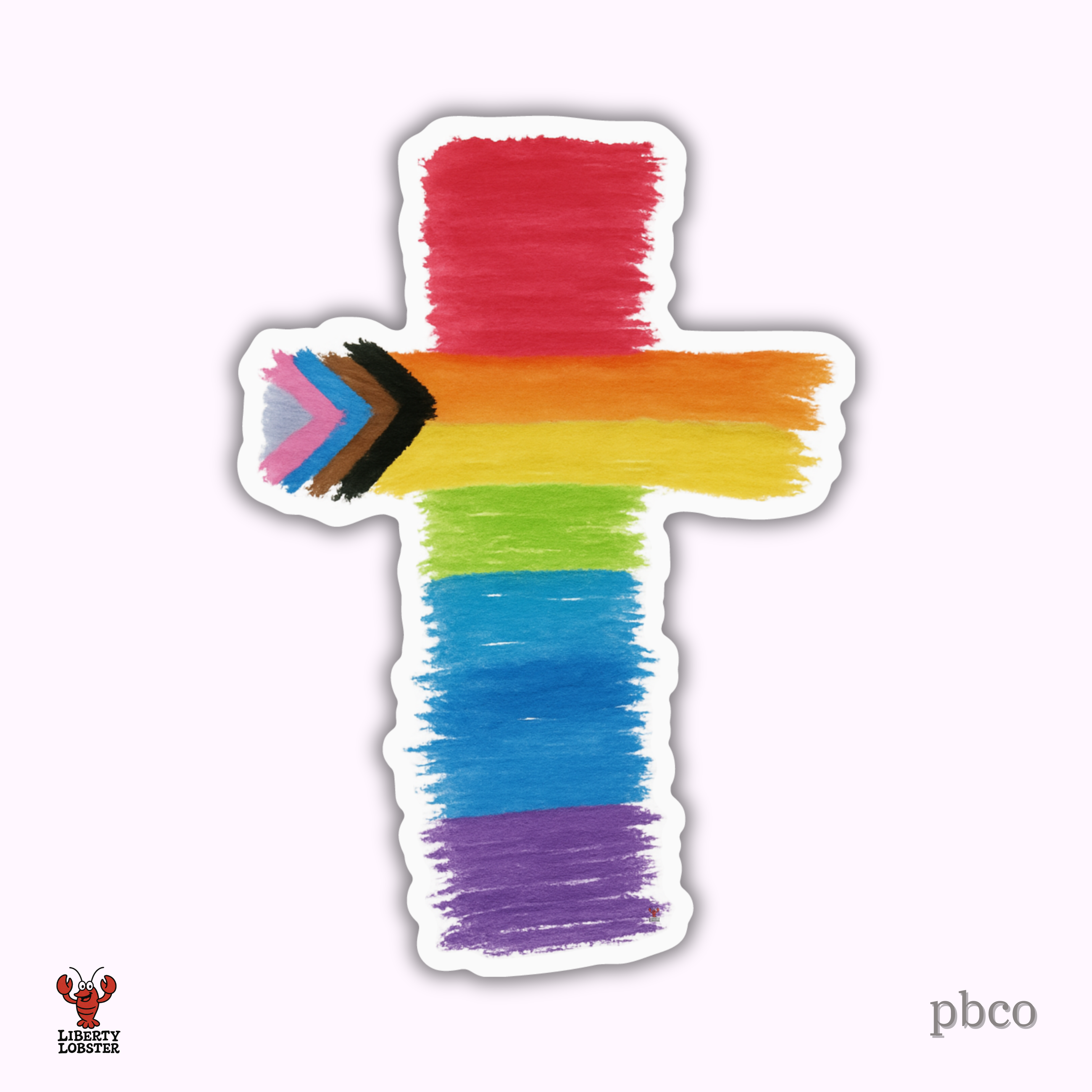 Inclusion Cross | Progress Pride Sticker