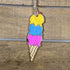 Hand-painted wooden ice cream cone Christmas ornament featuring a colorful scoop atop a classic cone with playful dessert details, festive holiday decor for sweet treat lovers and fun-loving homes by Cate’s Concepts