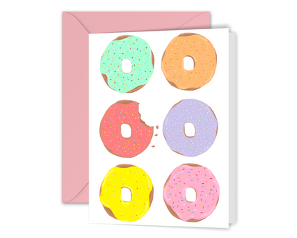 Illustrated Rainbow Donut Greeting Card Stationery Set