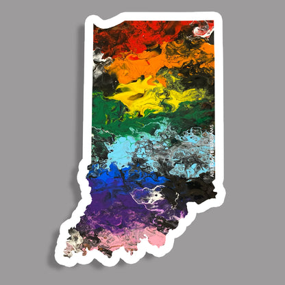 Indiana State Sticker - Vinyl - Waterproof - LGBTQ - Trans