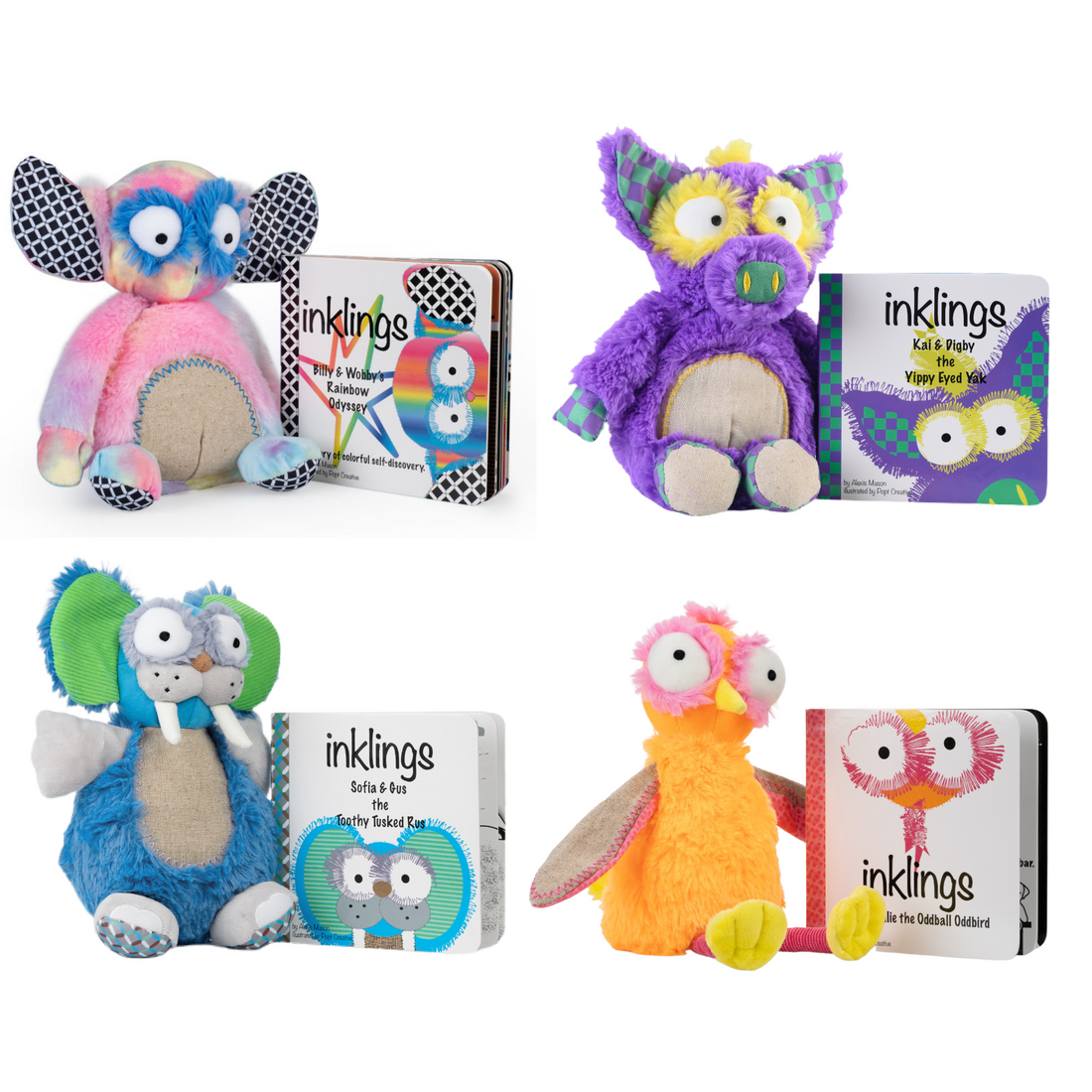 Inklings Baby Plush Toy &amp; Board Book Super Bundle | All 4 characters | Baby Shower Gift Set
