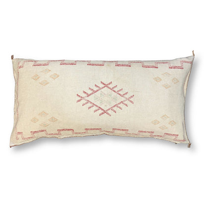 Ivory Cactus Silk lumbar pillow cover