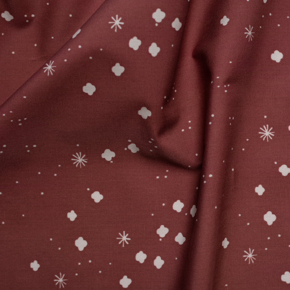 Cloudy Deco Rose Organic Poplin
