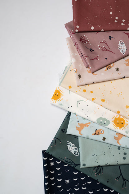 Cloudy Deco Rose Organic Poplin
