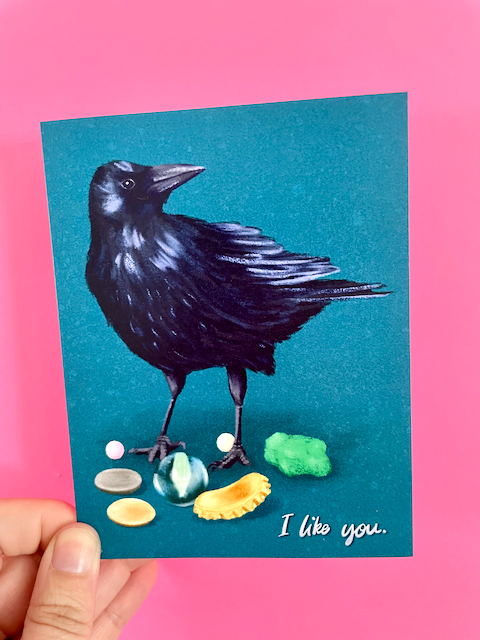 I Like You Crow A2 Greeting Card