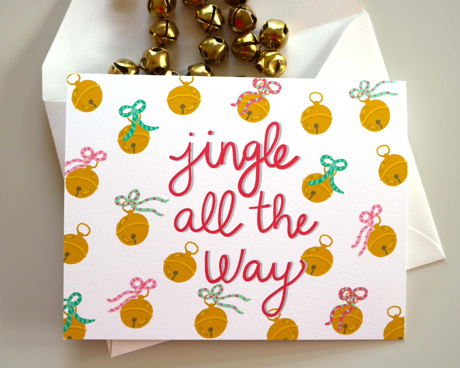 Jingle All the Way Christmas Holiday Greeting Card
