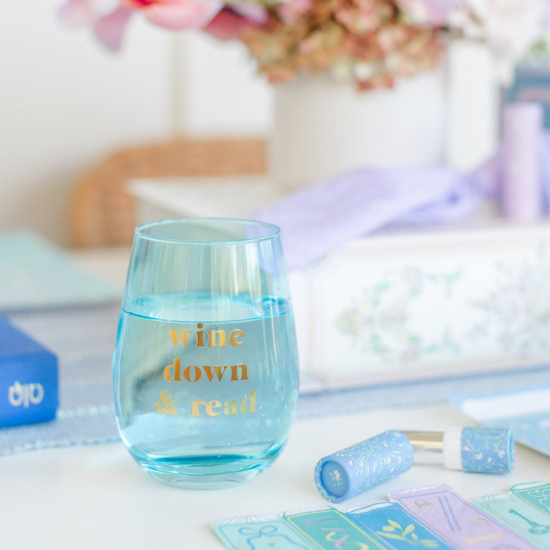 Book Club Wine Down &amp; Read Wine Glass, Jollity &amp; Co