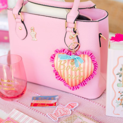 Book Lover Heart Bag Charm, Jollity &amp; Co