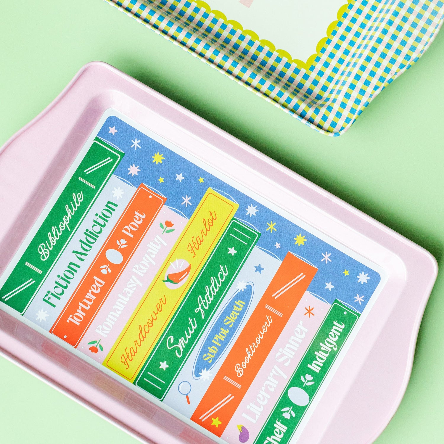 Book Shelf Print Trinket Tray, Jollity &amp; Co