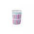 Bookshelf print beverage sleeve with colorful illustrated book spines, available in 2 sizes and styles, Jollity & Co.