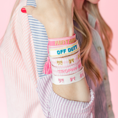 Bow Embroidered Bracelets, Jollity &amp; Co