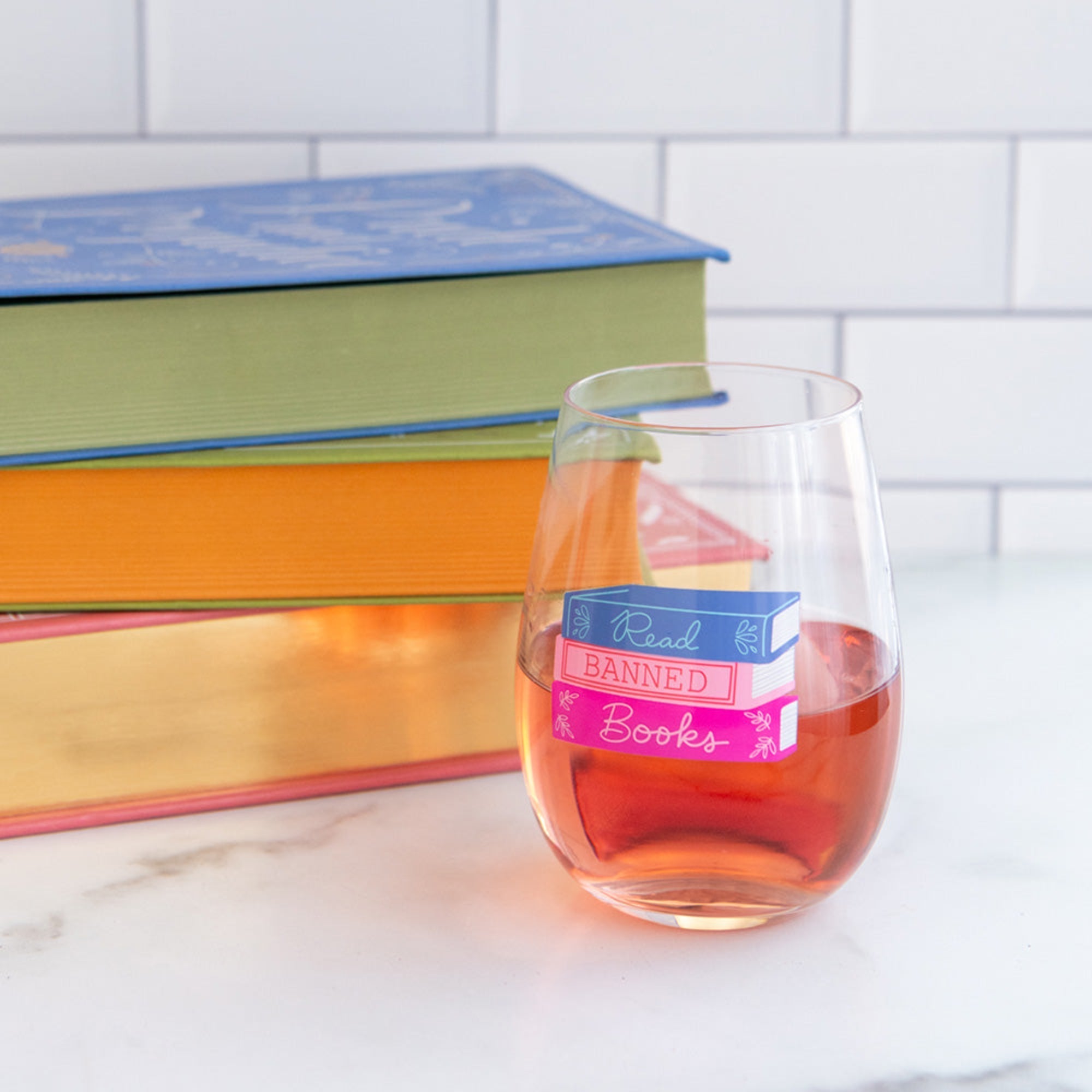 Book Club Read Banned Books Wine Glass, Jollity &amp; Co