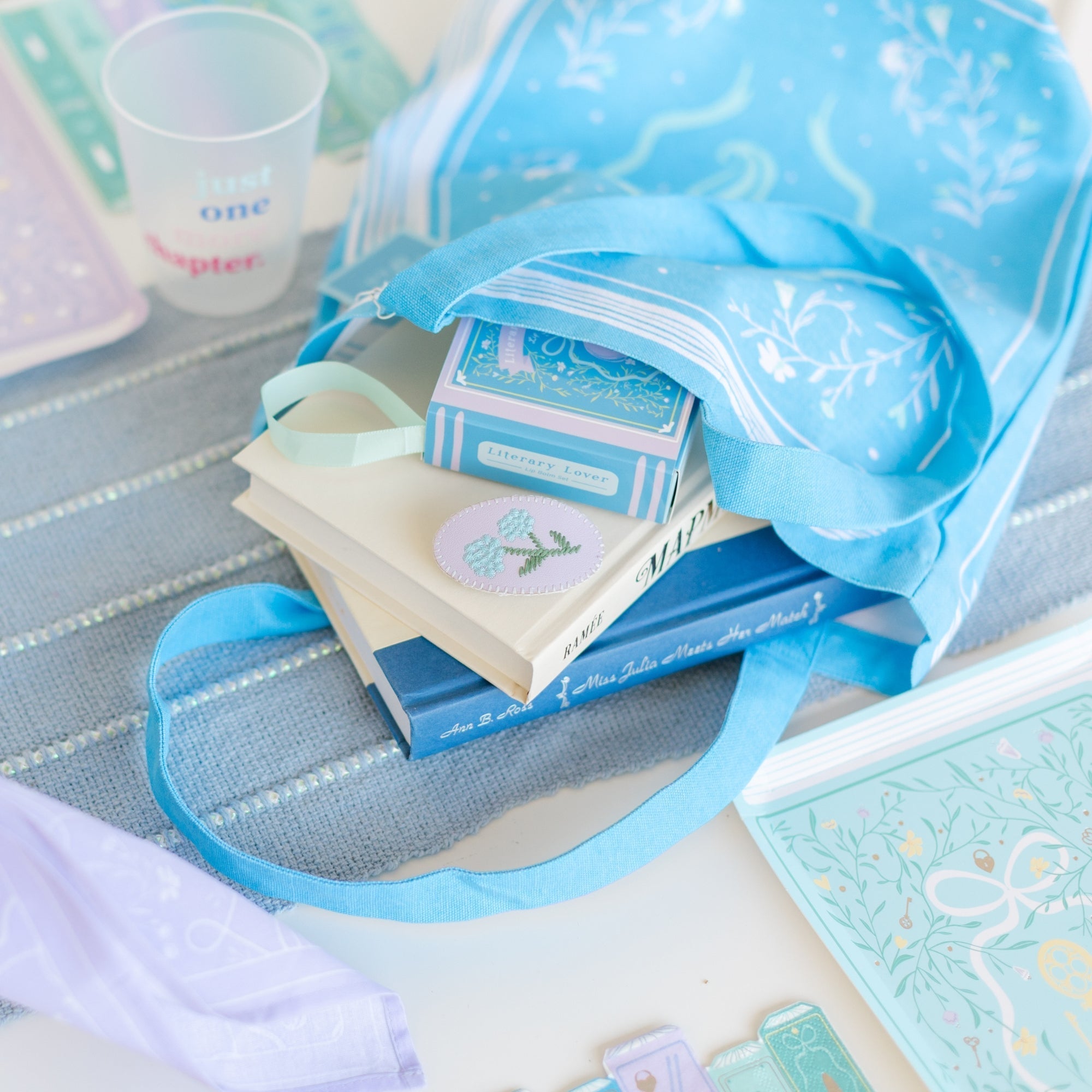 Silhouette Book Themed Canvas Tote Bag, Jollity &amp; Co